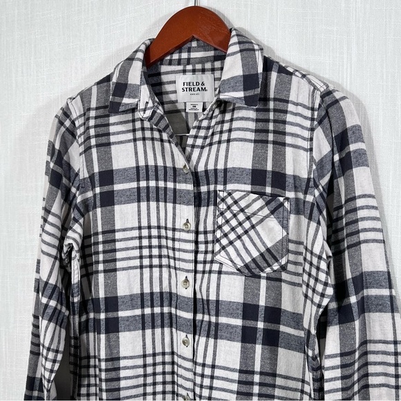 Field & Stream Button Down Cotton Blend Flannel Shirt Top Size S - Picture 5 of 12
